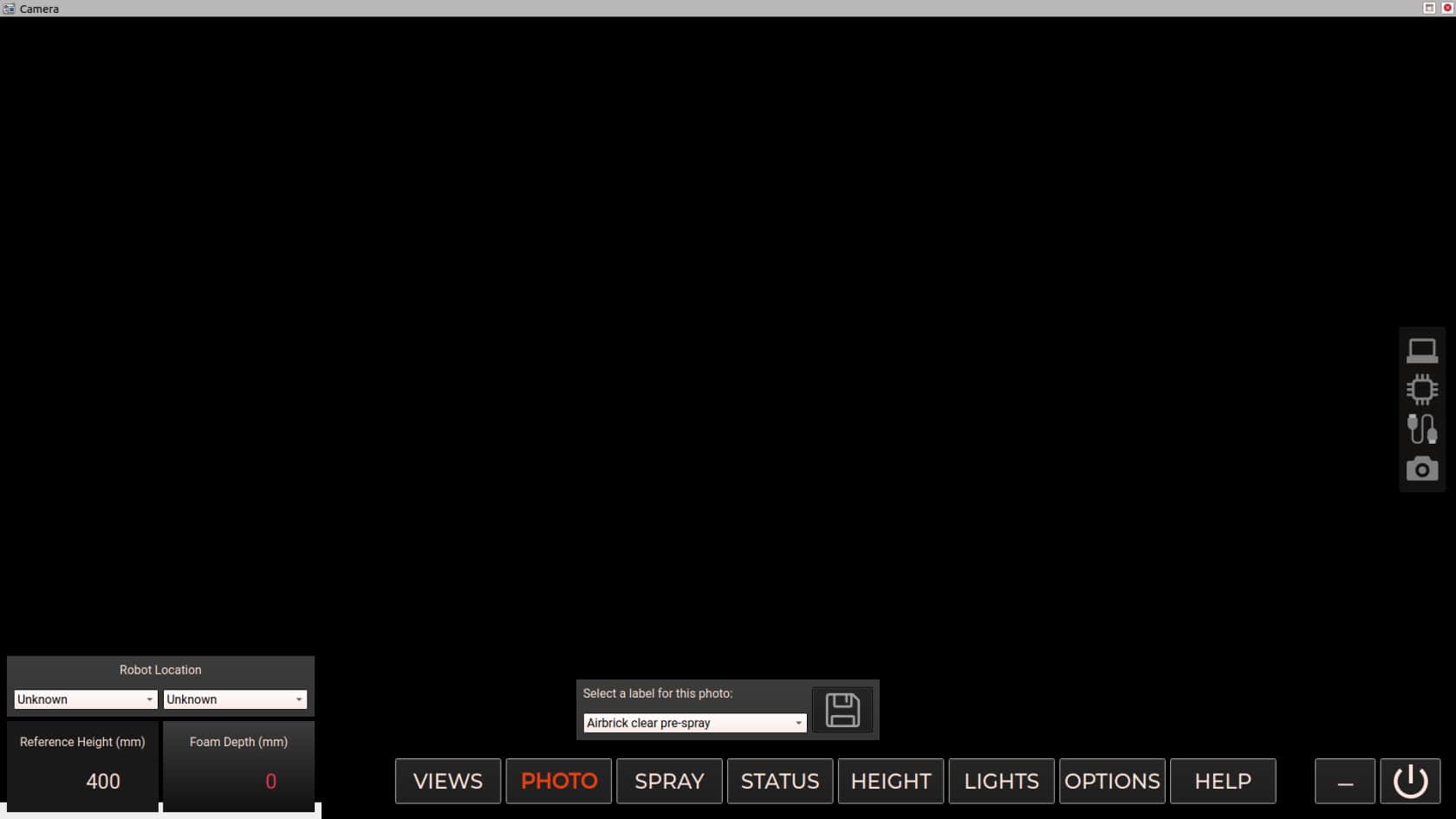 Latest interface design — main control screen