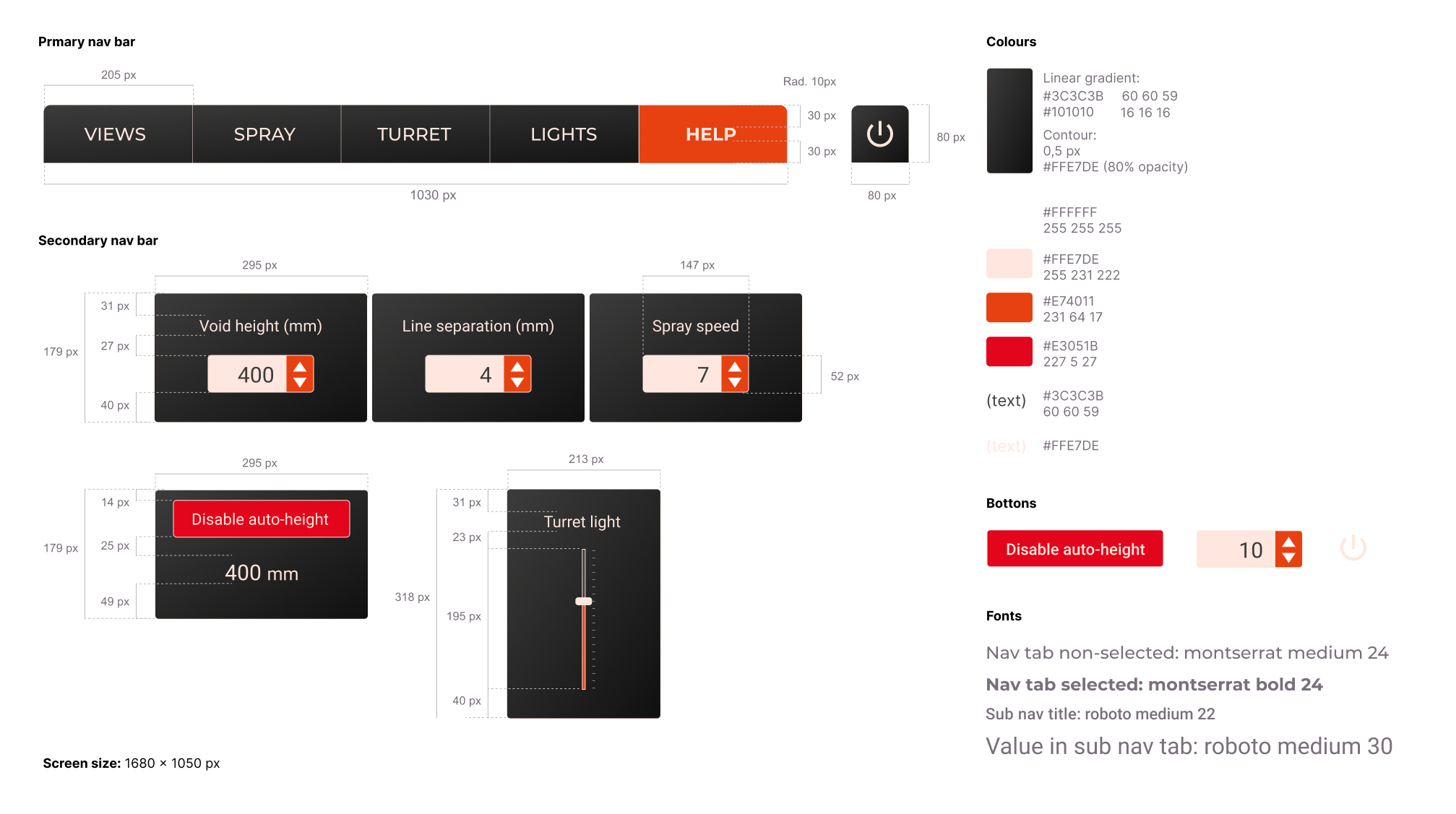 Design system for navigation menu